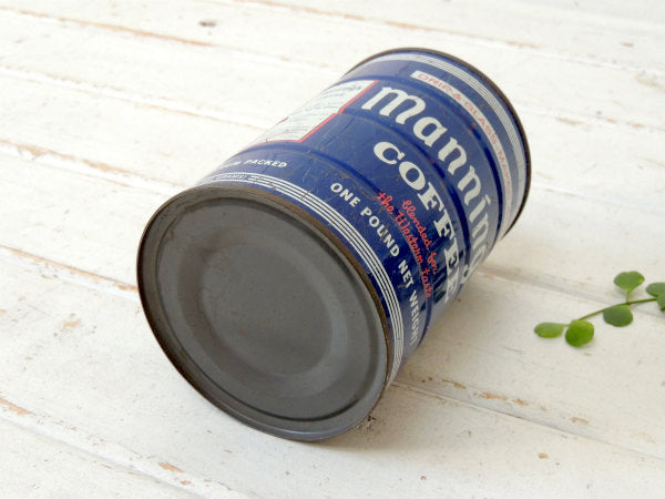 【Manning's COFFEE】ブリキ製 ヴィンテージ コーヒー缶 ティン缶 USA