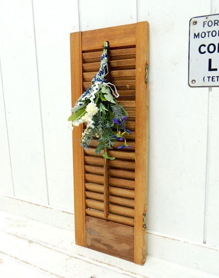 US インテリア シャビー 木製・ナチュラル・アンティーク・ウッドシャッター・ルーバー・ヴォレー③