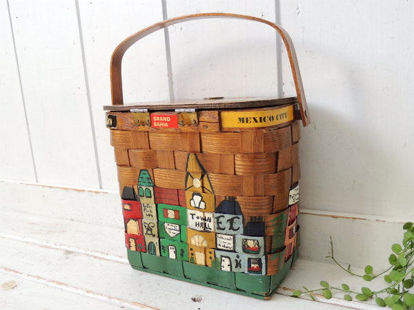 【Caro Nan】南米・トラベルシリーズ・木製・ヴィンテージ・カロナンバスケット/カゴバッグ