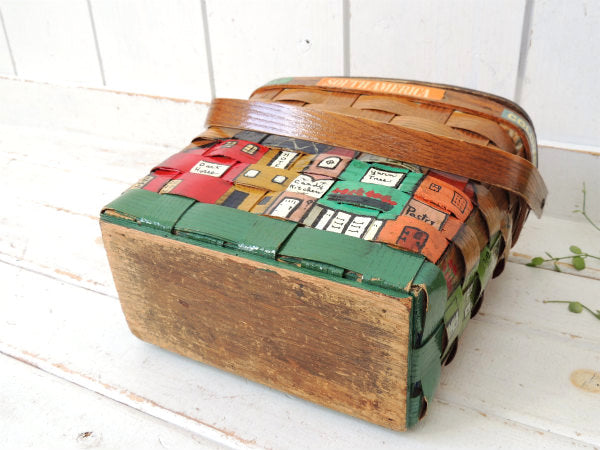 【Caro Nan】南米・トラベルシリーズ・木製・ヴィンテージ・カロナンバスケット/カゴバッグ