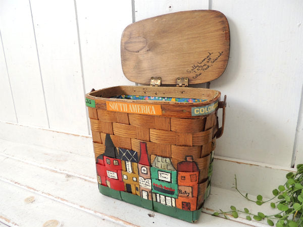 【Caro Nan】南米・トラベルシリーズ・木製・ヴィンテージ・カロナンバスケット/カゴバッグ