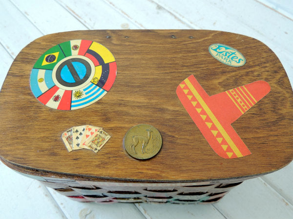 【Caro Nan】南米・トラベルシリーズ・木製・ヴィンテージ・カロナンバスケット/カゴバッグ