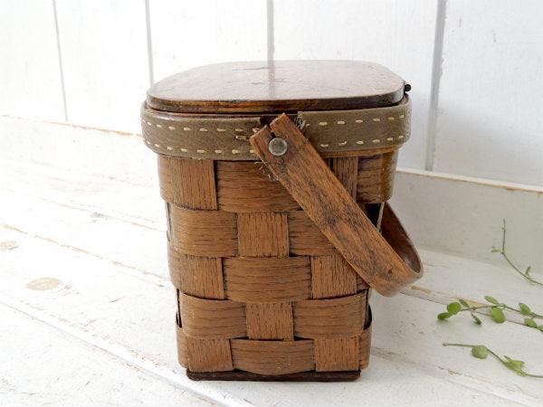 カロナンバスケット ロードランナー&サボテン・木製・ビンテージ・ US カゴバッグ 鞄