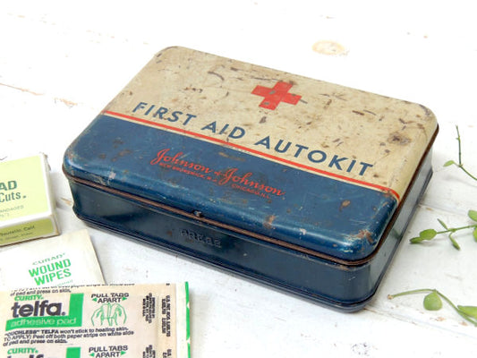 【ジョンソン&ジョンソン】ファーストエイド・オートキッド・ヴィンテージ・救急箱・USA・アメ車