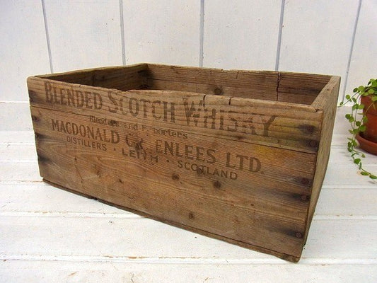 スコッチウィスキーのジャンクなアンティーク・ウッドボックス/木箱 USA