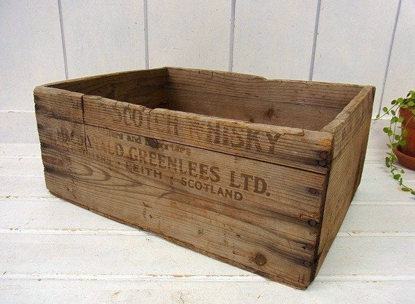スコッチウィスキーのジャンクなアンティーク・ウッドボックス/木箱 USA