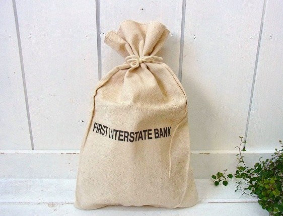 【FIRST INTERSTATE BANK】ヴィンテージ・コイン袋　USA
