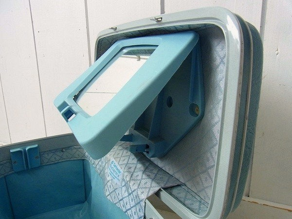 【Samsonite】サムソナイト・青色のヴィンテージ・メイクボックス/コスメボックス/トランク