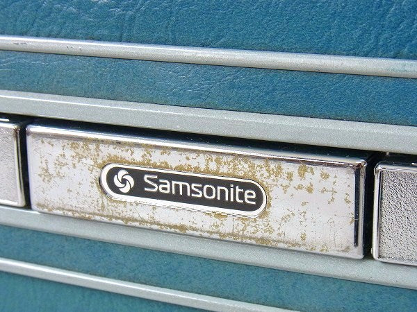 【Samsonite】サムソナイト・青色のヴィンテージ・メイクボックス/コスメボックス/トランク