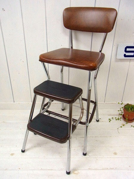 COSCO コスコ ウッド柄・スチール製・ヴィンテージ・ステップチェア ステップツール USA