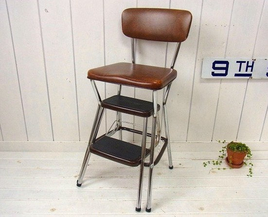 COSCO コスコ ウッド柄・スチール製・ヴィンテージ・ステップチェア ステップツール USA