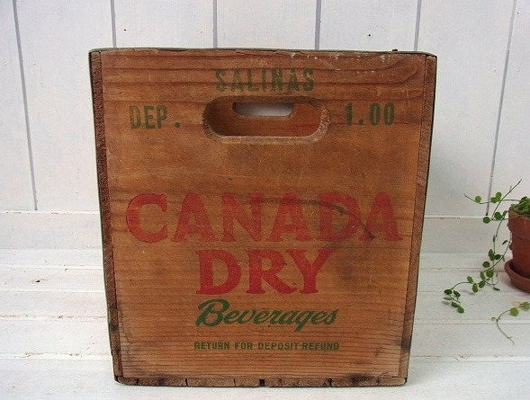 【CANADA DRY】カナダドライ・木製・ヴィンテージ・ウッドボックス/木箱 USA