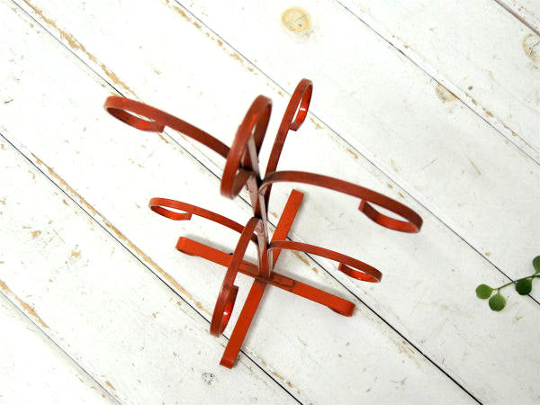 6客用 オレンジトーン・ヴィンテージ・アイアン製・マグツリー・マグカップホルダー・キッチン雑貨