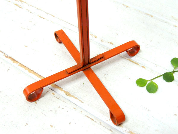 6客用 オレンジトーン・ヴィンテージ・アイアン製・マグツリー・マグカップホルダー・キッチン雑貨