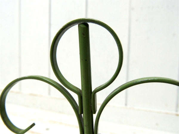 オリーブグリーン・ヴィンテージ・アイアン製・マグツリー・マグカップホルダー 4客用