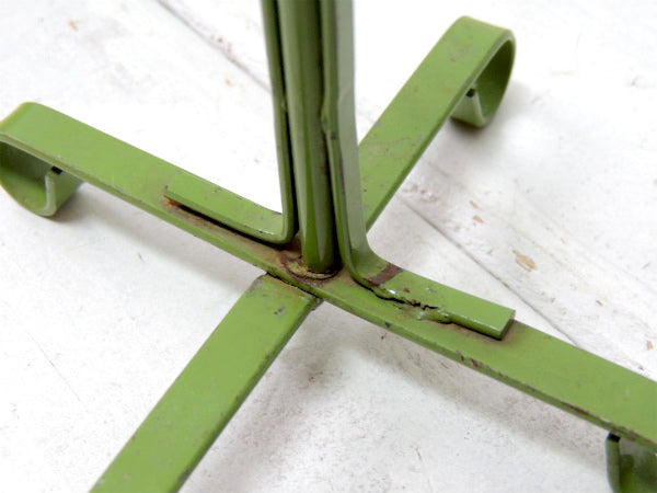 オリーブグリーン・ヴィンテージ・アイアン製・マグツリー・マグカップホルダー 4客用