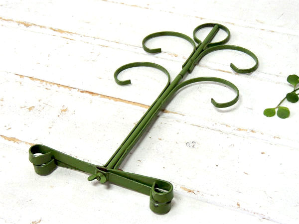 オリーブグリーン・ヴィンテージ・アイアン製・マグツリー・マグカップホルダー 4客用