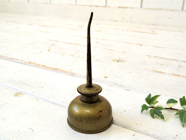 ゴールド×ロングノズル USA ヴィンテージ 工具 オイラー 油差し 工業系 ガレージ モーター系