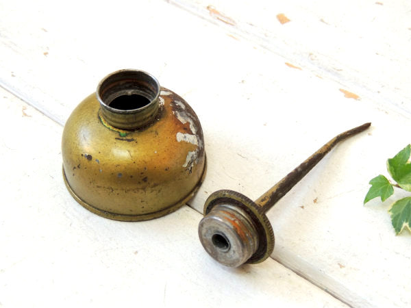 ゴールド×ロングノズル USA ヴィンテージ 工具 オイラー 油差し 工業系 ガレージ モーター系