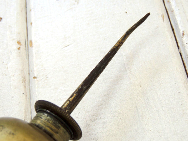 ゴールド×ロングノズル USA ヴィンテージ 工具 オイラー 油差し 工業系 ガレージ モーター系