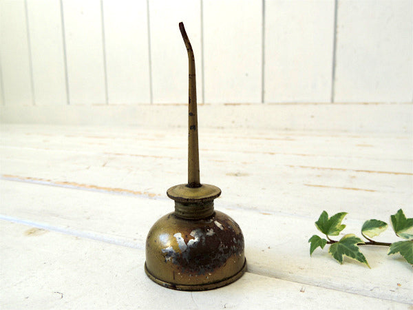 ゴールド×ロングノズル USA ヴィンテージ 工具 オイラー 油差し 工業系 ガレージ モーター系