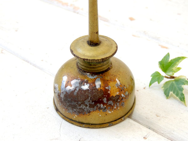 ゴールド×ロングノズル USA ヴィンテージ 工具 オイラー 油差し 工業系 ガレージ モーター系