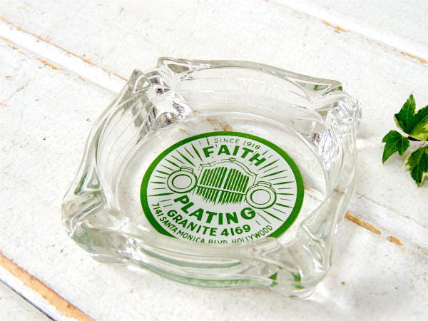 1918s・FAITH PLATIN・自動車関連・アドバタイジング・ヴィンテージ・ガラス製・灰皿
