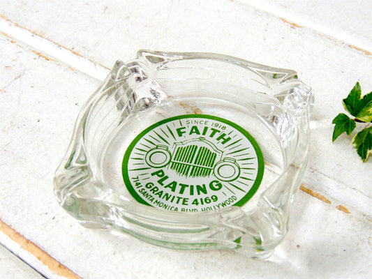 1918s・FAITH PLATIN・自動車関連・アドバタイジング・ヴィンテージ・ガラス製・灰皿