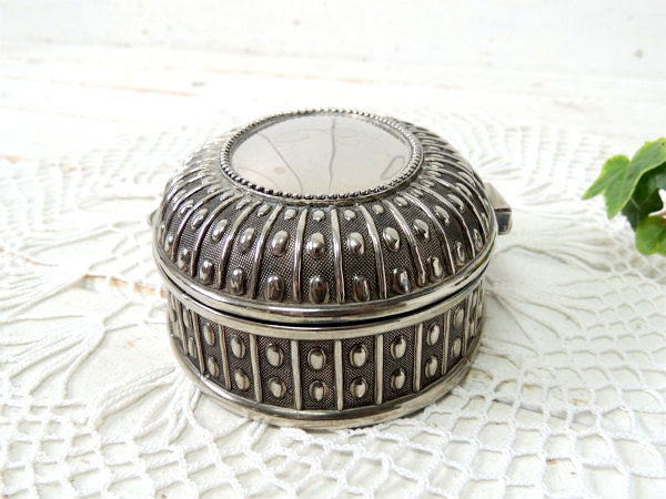 シルバープレート・オーバル型・ヴィンテージ・ジュエリーボックス・宝石箱・アクセサリーケース USA