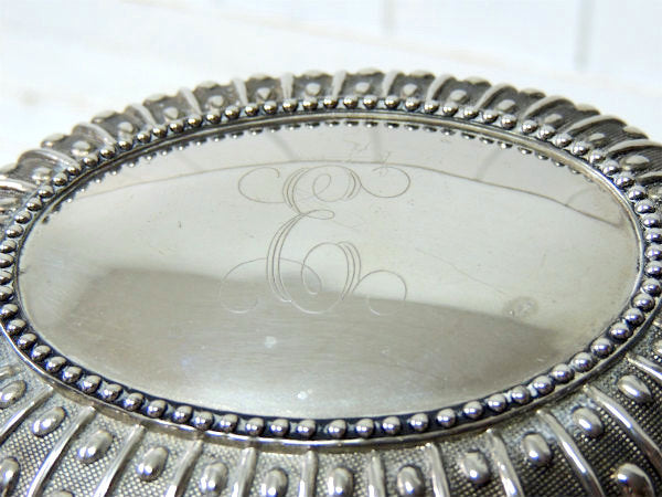 シルバープレート・オーバル型・ヴィンテージ・ジュエリーボックス・宝石箱・アクセサリーケース USA