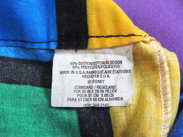 【ミッキー&グーフィー】カラフル・パネル柄・ヴィンテージ・ピロケース/枕カバー USA