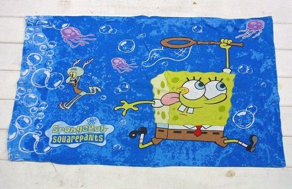 【スポンジボブ】スクエアパンツ・USED・ピロケース/枕カバー