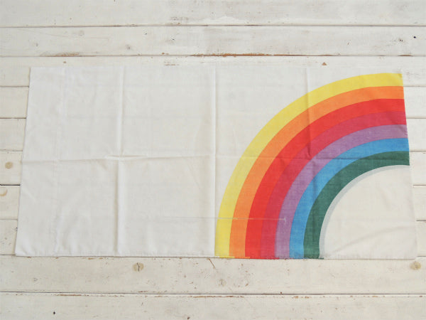 レインボーカラー・虹柄・ヴィンテージ・USEDピロケース/枕カバー USA