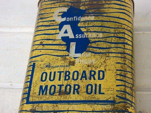 OUTBOARD カリフォルニア　CAL-STORES アメリカンビンテージ  オイル缶  USA モーター系 アメ車