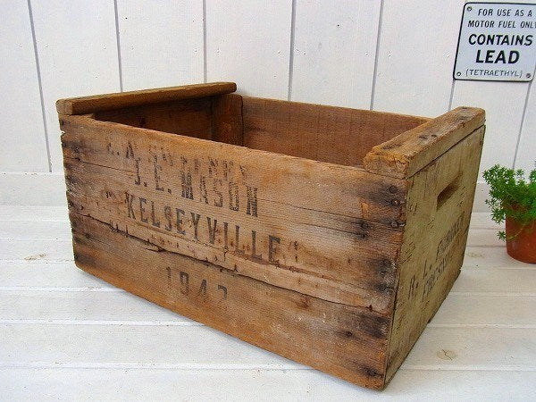 シャビーなアンティーク・ウッドボックス/木箱/1942　USA