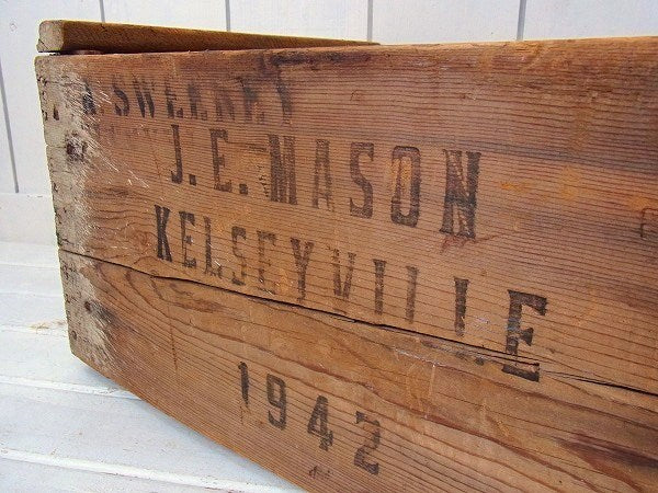 シャビーなアンティーク・ウッドボックス/木箱/1942　USA