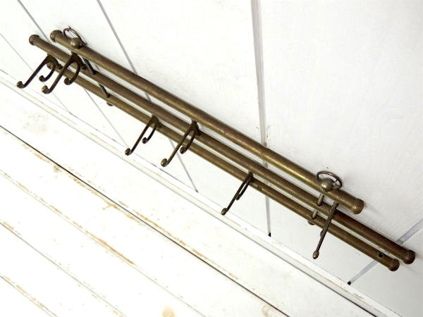 ミッドセンチュリー・真鍮製・折り畳み式・ヴィンテージ・ウォールフック・ハットラック・コートフック