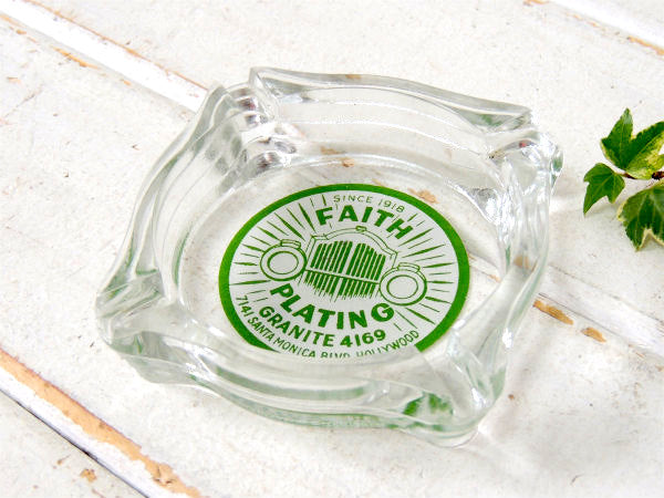 FAITH PLATIN・1918s・自動車関連・アドバタイジング・ヴィンテージ・ガラス製・灰皿