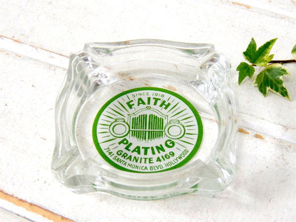 FAITH PLATIN・1918s・自動車関連・アドバタイジング・ヴィンテージ・ガラス製・灰皿