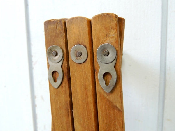 ノスタルジック・木製・壁掛け・伸縮式・ヴィンテージ・ハットラック・コートフック・ウォールフック