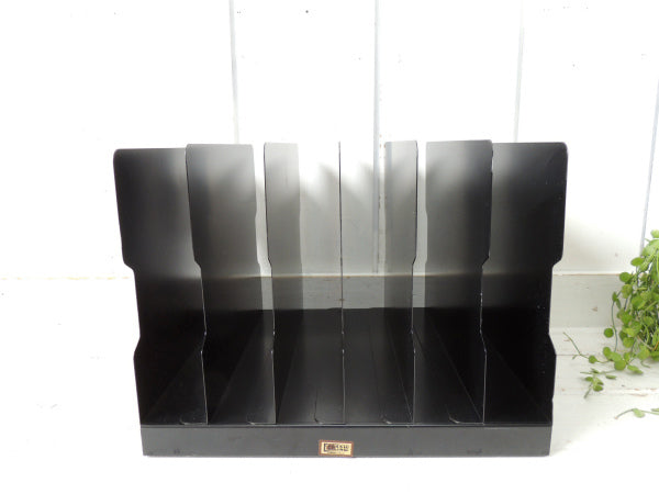 FRESNO.CALIF ウッド柄 メタル製 ビンテージ 書類スタンド ブックスタンド USA