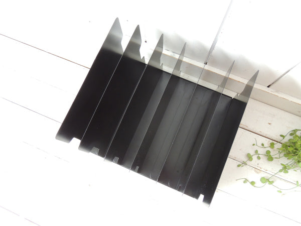 FRESNO.CALIF ウッド柄 メタル製 ビンテージ 書類スタンド ブックスタンド USA