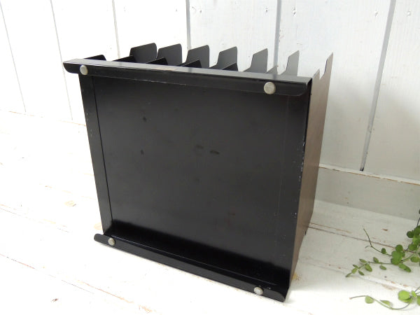 FRESNO.CALIF ウッド柄 メタル製 ビンテージ 書類スタンド ブックスタンド USA