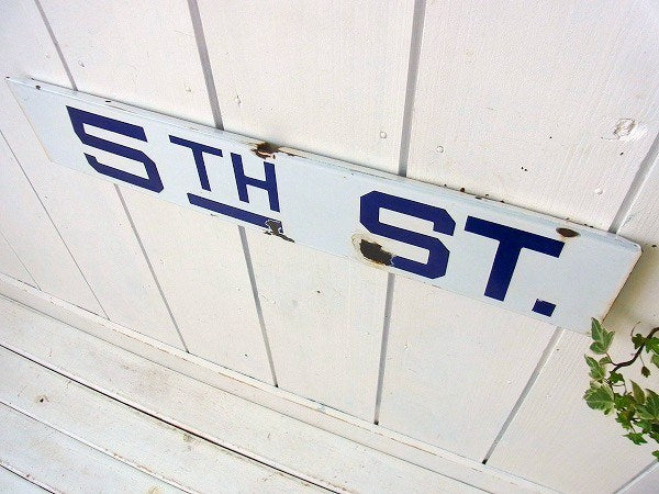 【5TH ST.】ホーロー製・ヴィンテージ・ストリートサイン/街路サイン/看板 USA