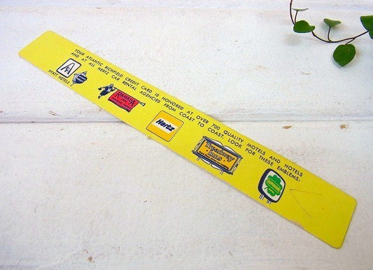 【15/レンタカー自動車会社】ノベルティ・ヴィンテージ・ルーラー/物さし/ブックマーク　USA