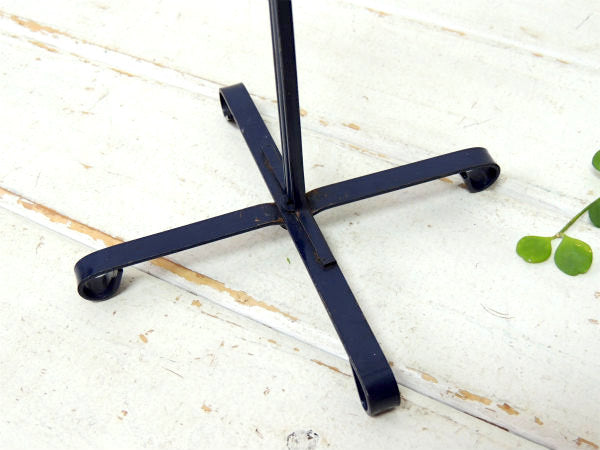 ネイビー・紺色・ヴィンテージ・アイアン製・マグツリー・マグカップホルダー 4客用