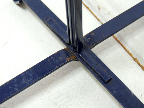 ネイビー・紺色・ヴィンテージ・アイアン製・マグツリー・マグカップホルダー 4客用