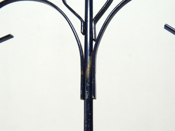 ネイビー・紺色・ヴィンテージ・アイアン製・マグツリー・マグカップホルダー 4客用