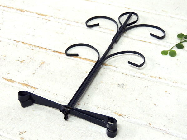 ネイビー・紺色・ヴィンテージ・アイアン製・マグツリー・マグカップホルダー 4客用