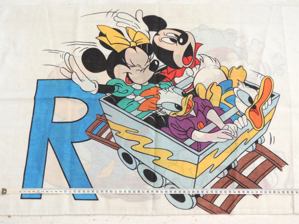 【ミッキー&フレンズ】アルファベット柄・ビンテージ・ピロケース/枕カバー USA